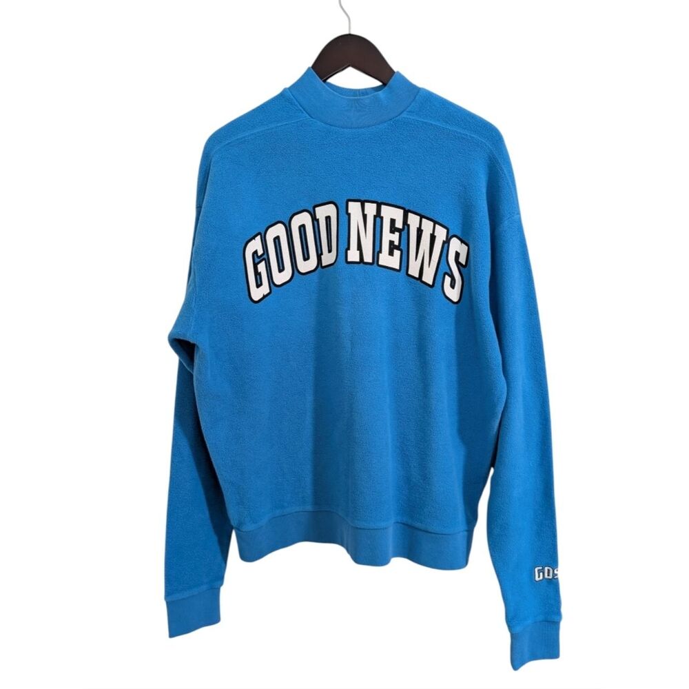 Simple Gospel Good News Blue Fleece M - Justin Bieber Christian Streetwear